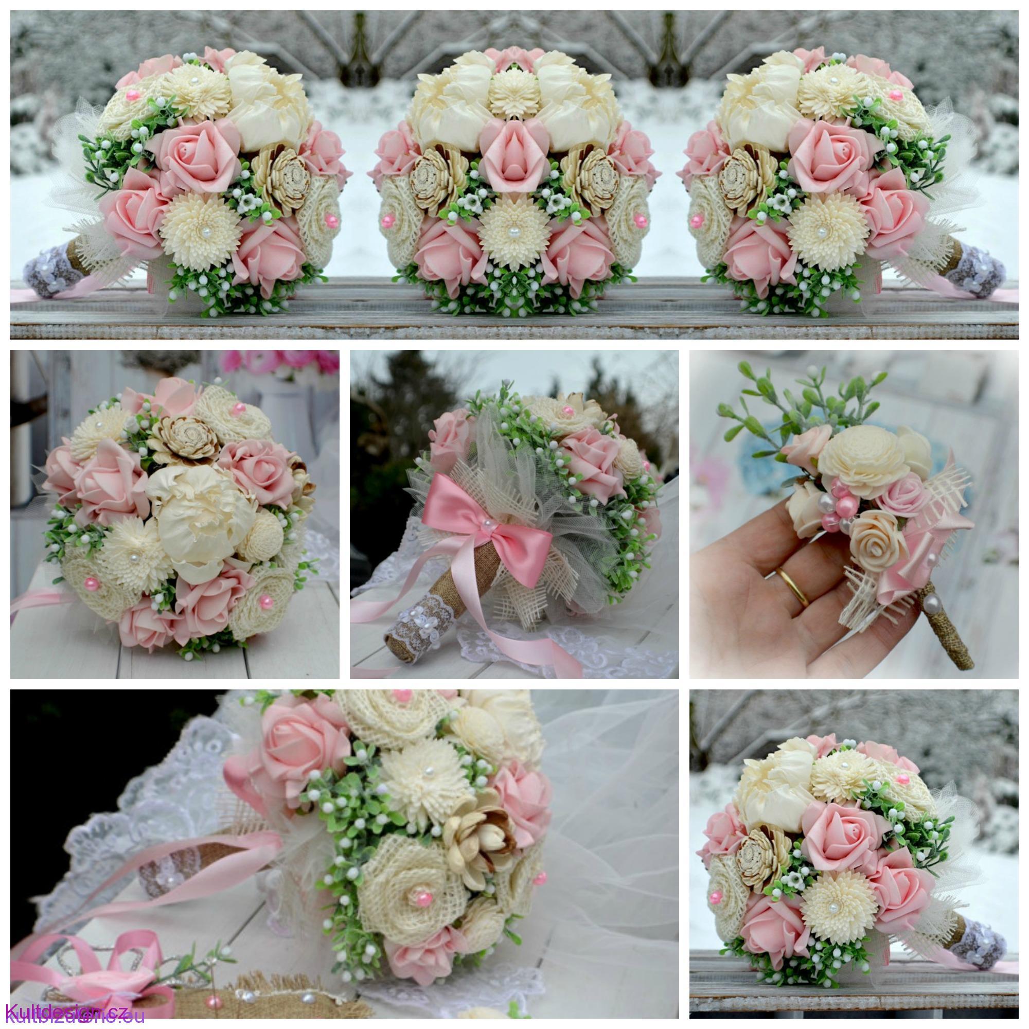 Svatební set 6 kusů Camelia green