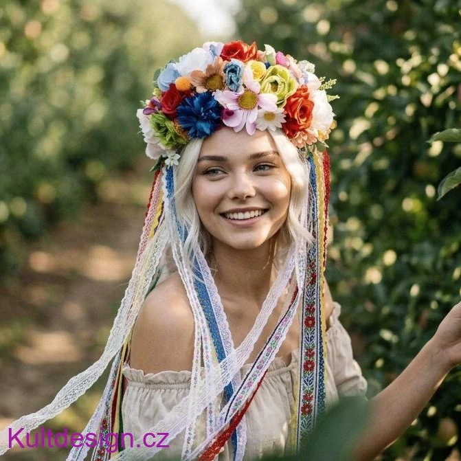 Květinová parta věneček folklorní