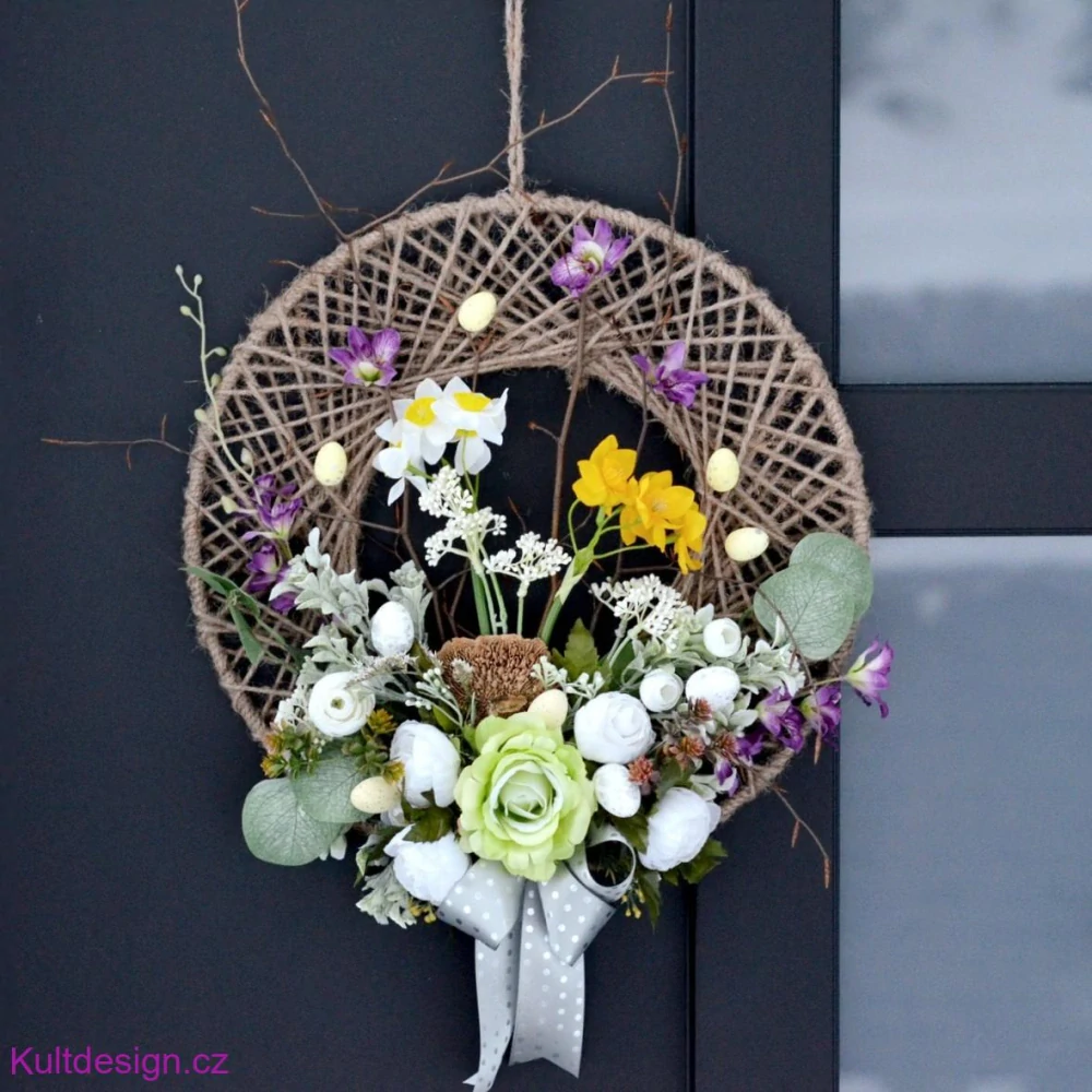 Velikonoční věnec ve stylu hygge 38cm