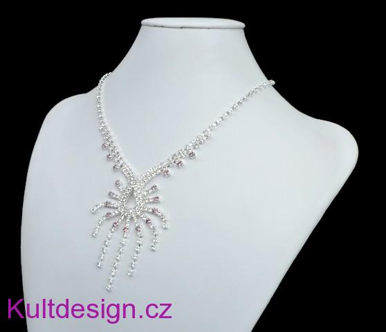 Štrasová souprava svatební s fialovými akcenty