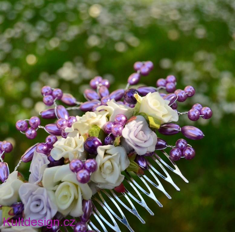 Velký svatební hřeben do vlasů Violesten