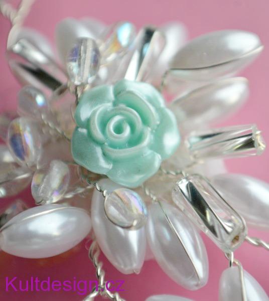 Svatební spona do vlasů mint