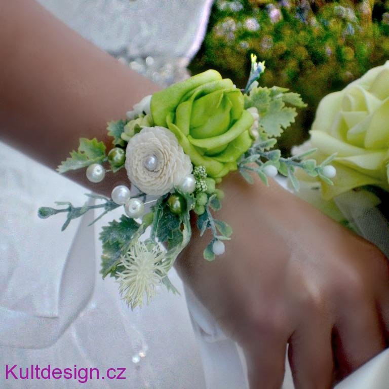 Svatební náramek květinový 