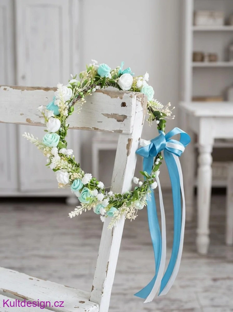 Květinový věneček tiffany blue