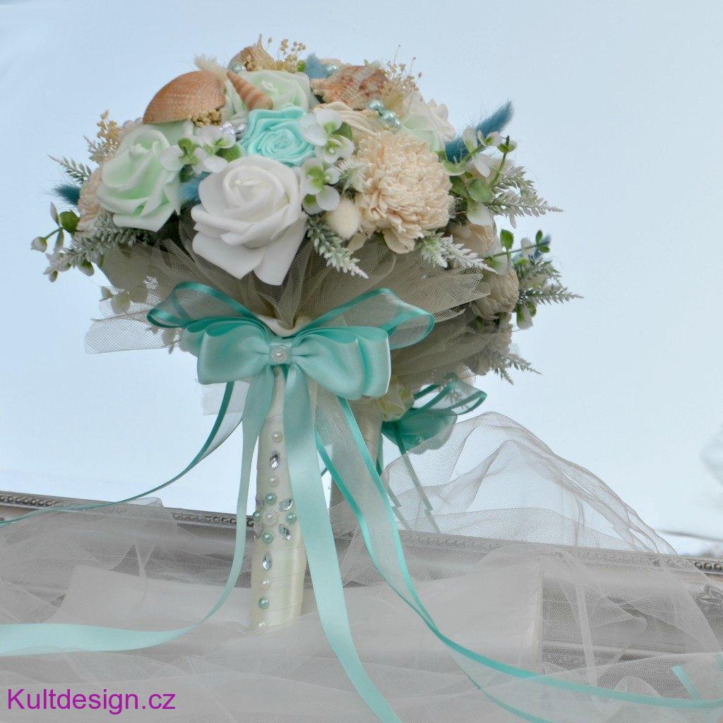 Svatební kytice Laguna a korsáž 