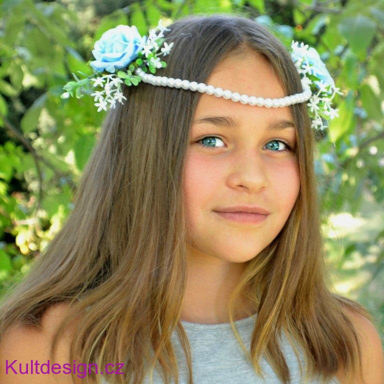 Svatební spona do vlasů modrá