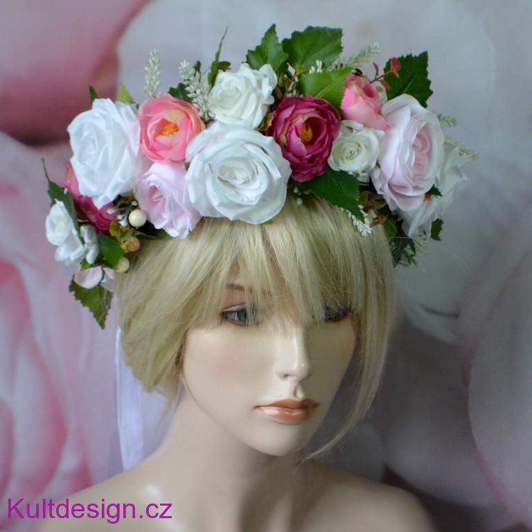 Květinová parta věnec do vlasů