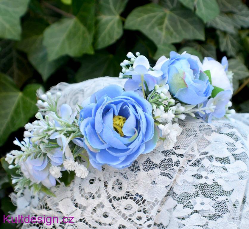 Půlvěneček květinový modrý