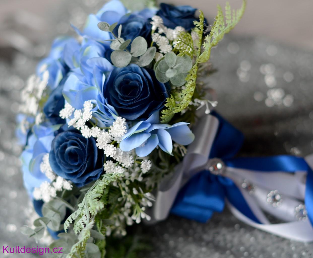 Svatební kytice Rita marine a korsáž