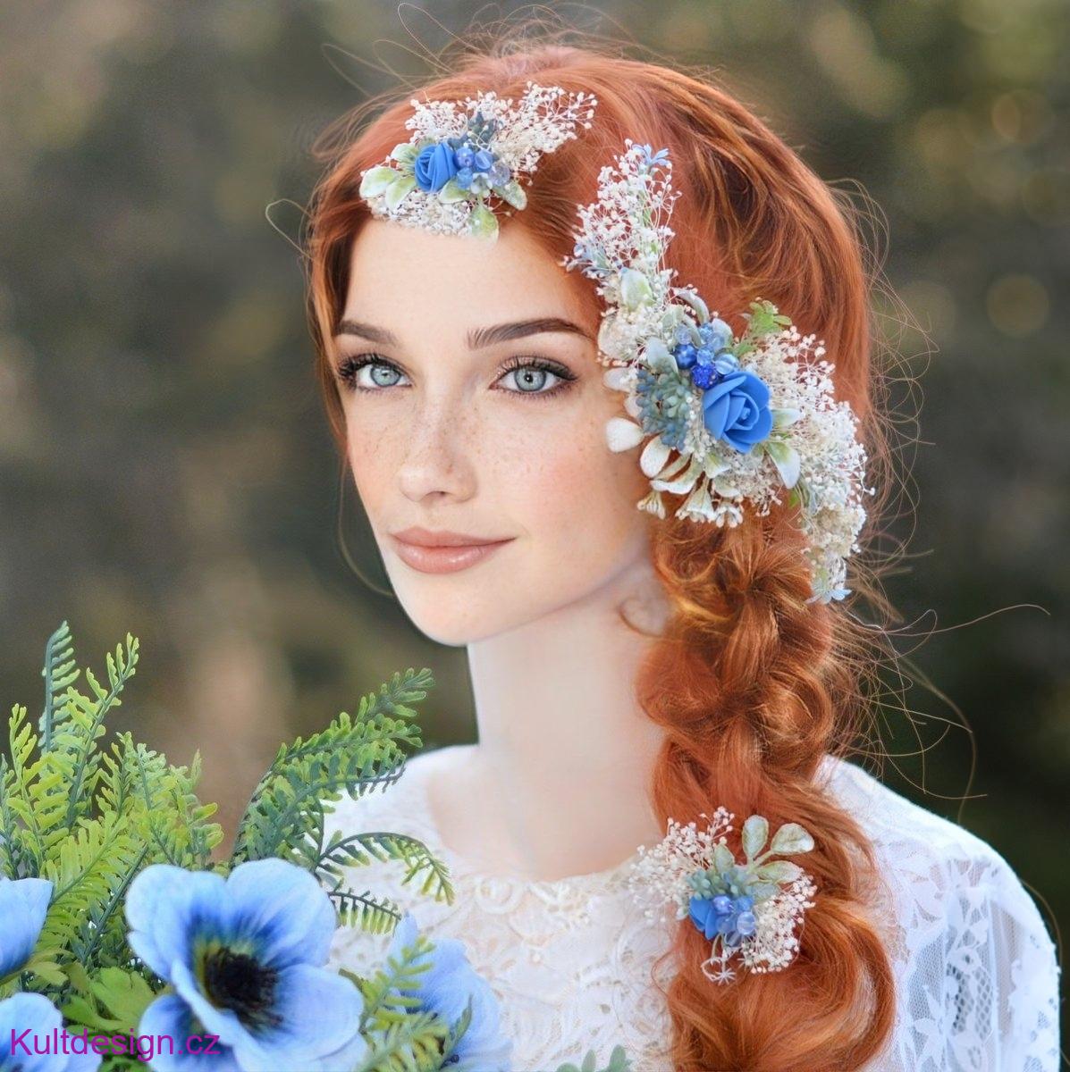 Sada květinových spon do vlasů gypsophila