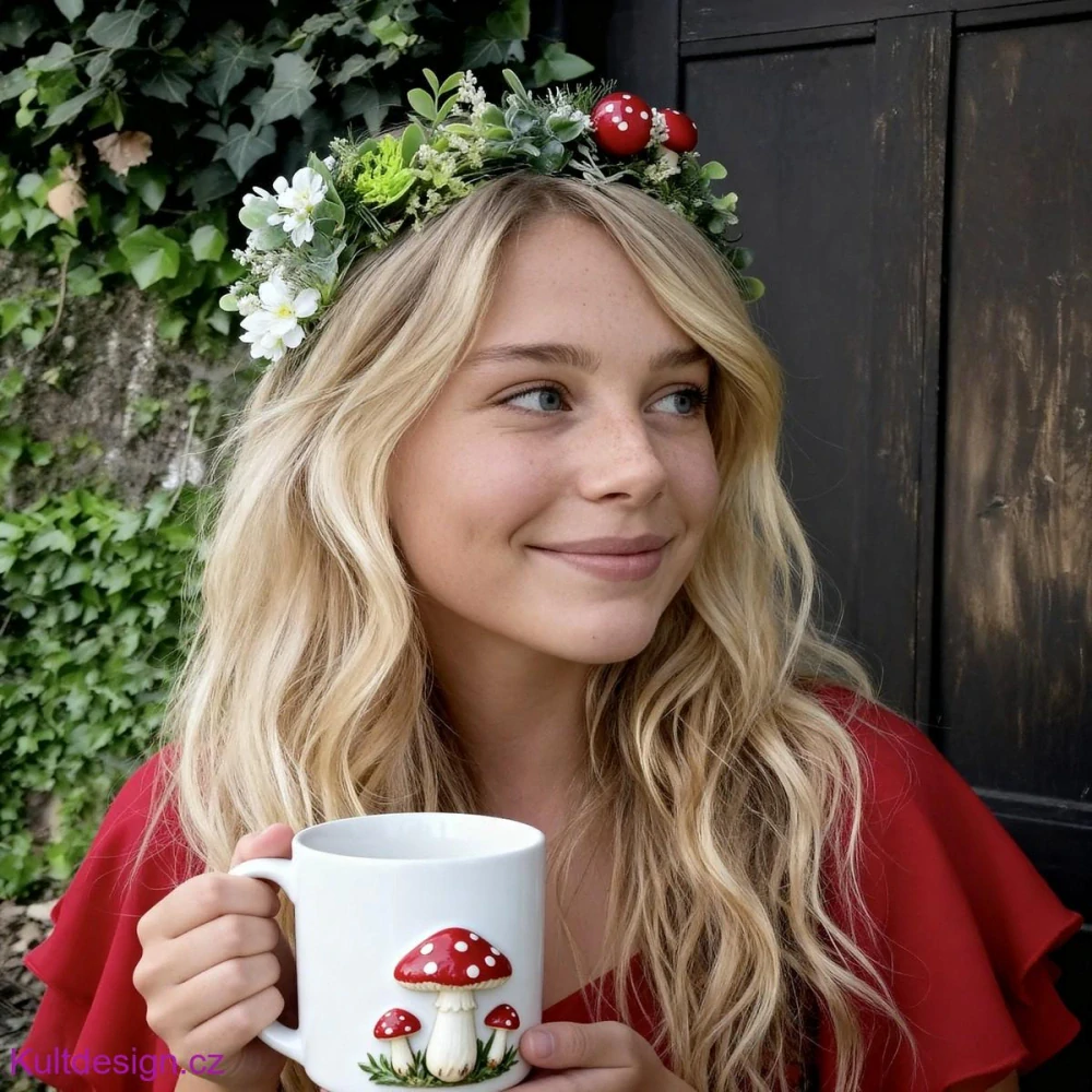 Květinová čelenka muchomůrky