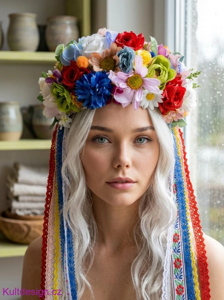 Květinová parta věneček folklorní