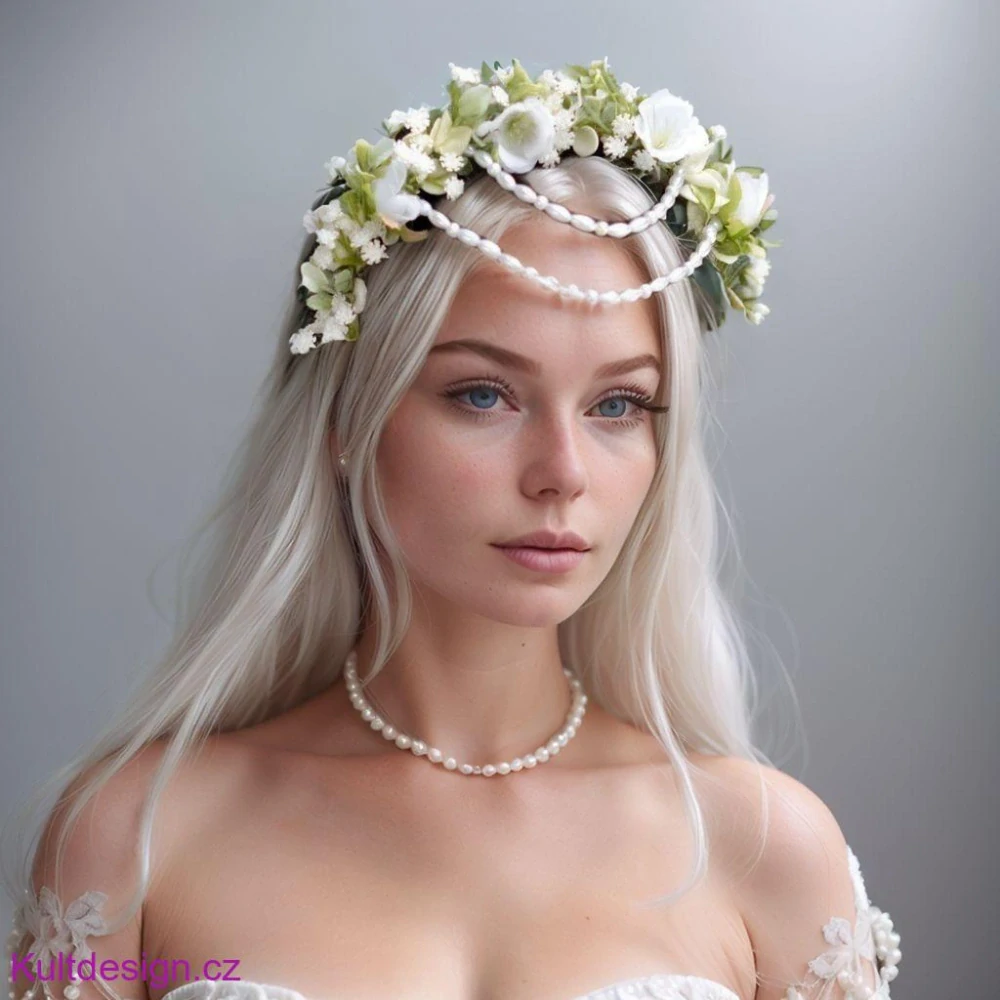 Květinová čelenka s perličkami