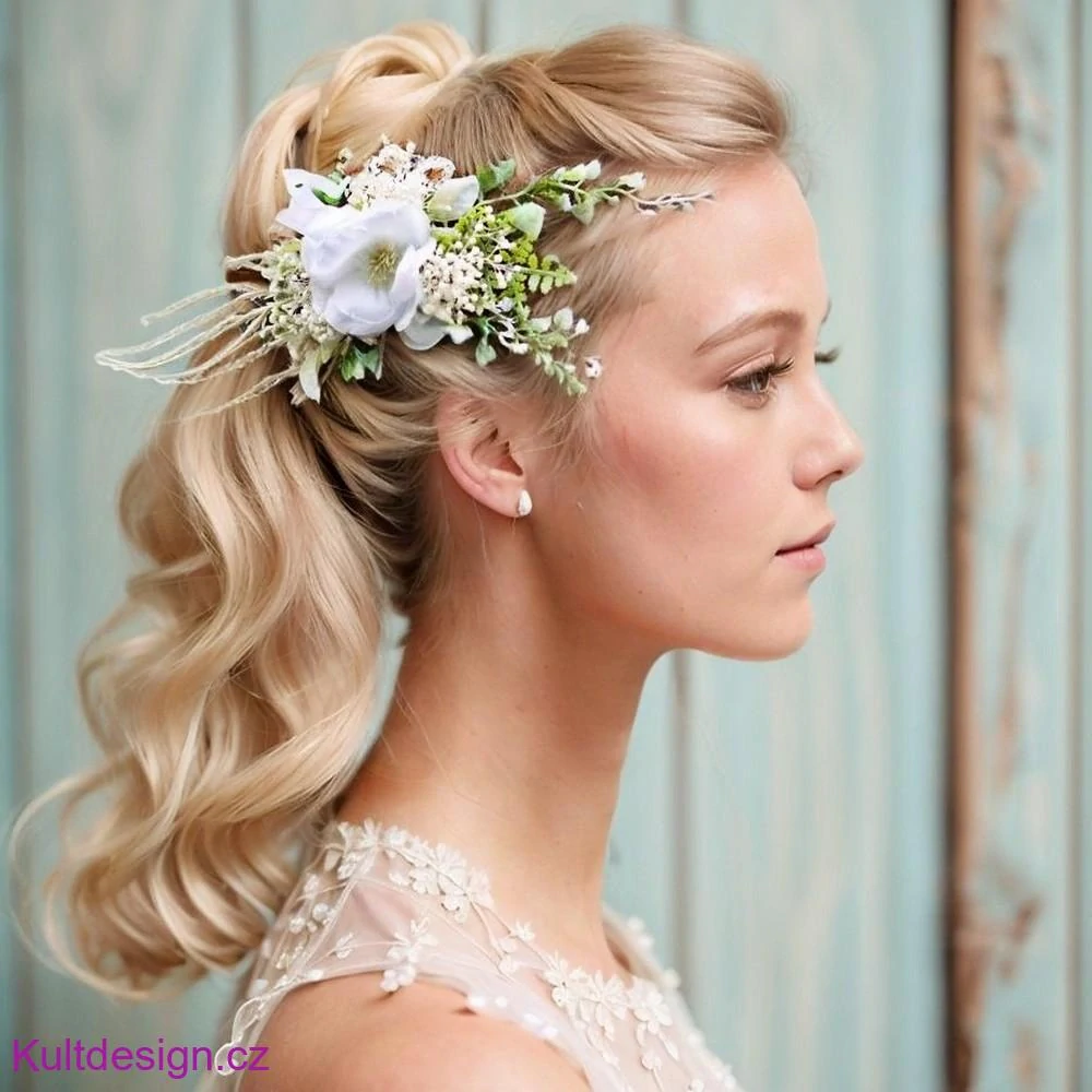 Květinová spona bílá