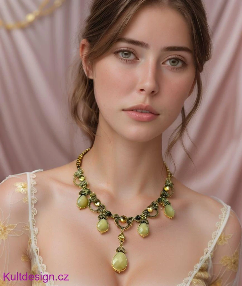 Náhrdelník s přívěsky baroko styl vanilka