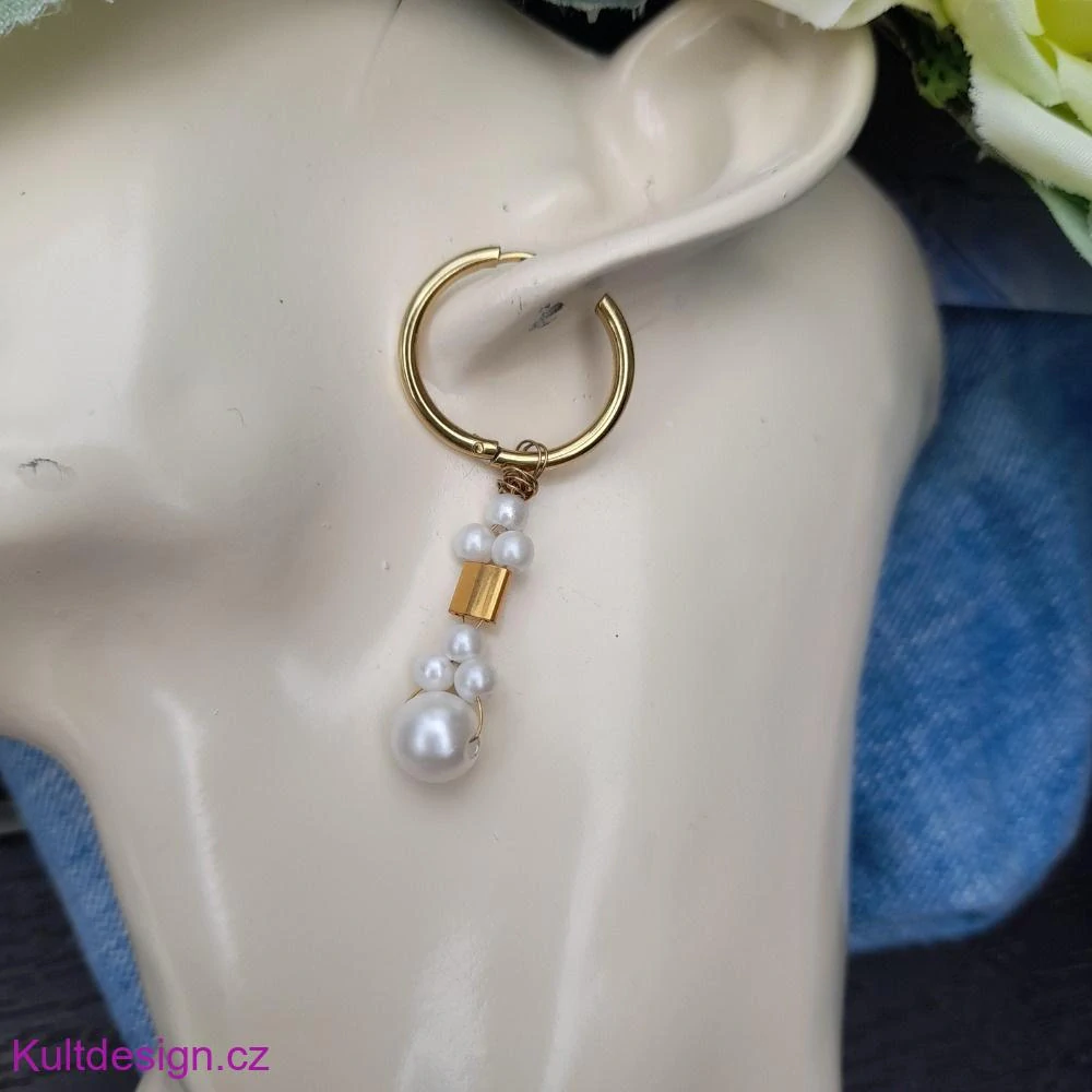 Ocelové náušnice s perličkami