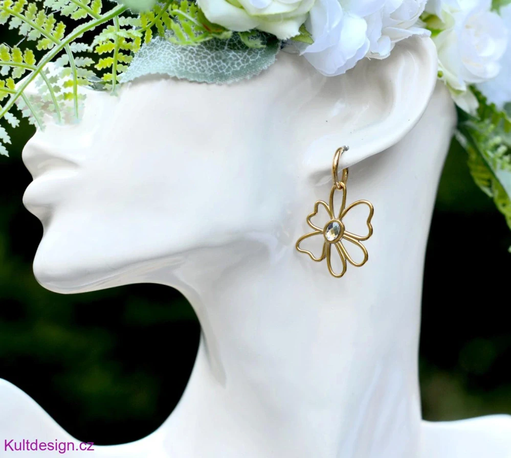 Ocelové náušnice kytičky