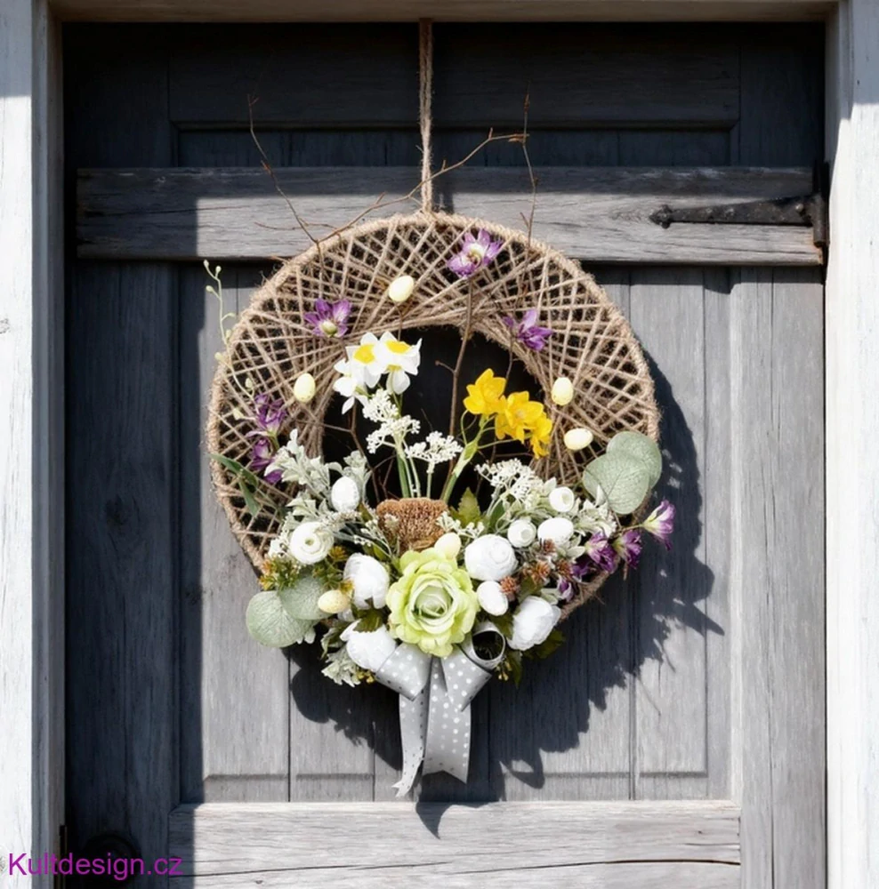 Velikonoční věnec ve stylu hygge 38cm