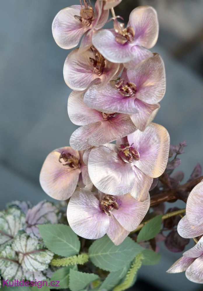Orchidea růžovozlatá květinová dekorace 