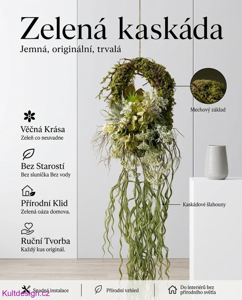 Závěsná květinová dekorace 125 cm