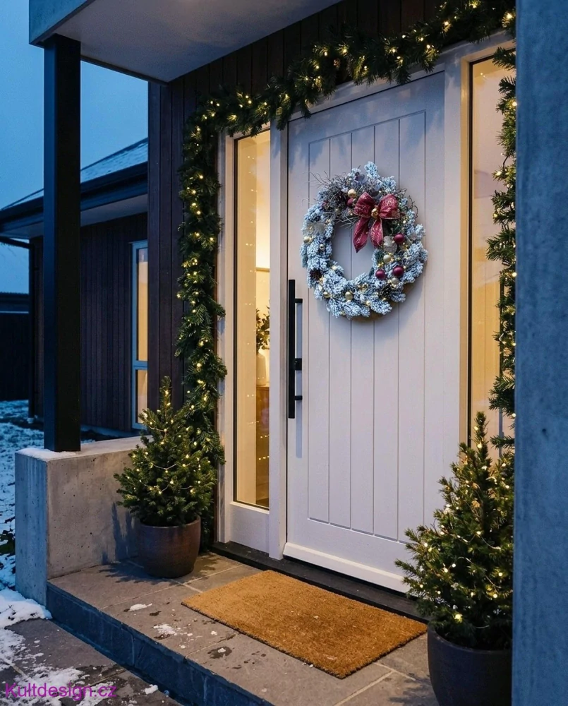 Vánoční svítící věnec 37 cm s LED osvětlením