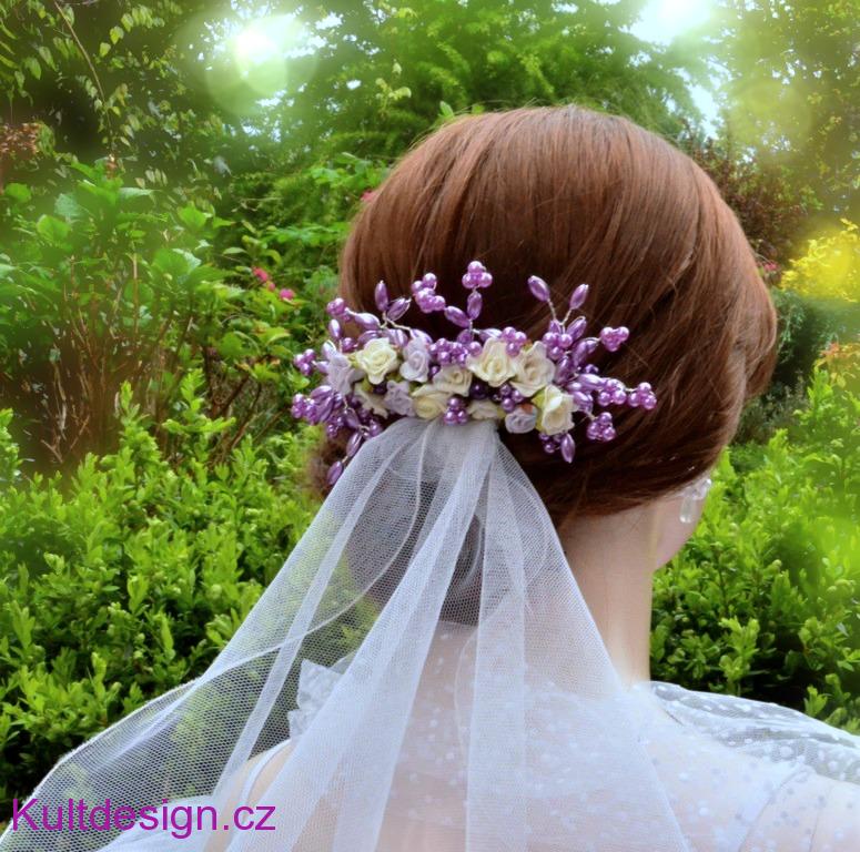 Velký svatební hřeben do vlasů Violesten