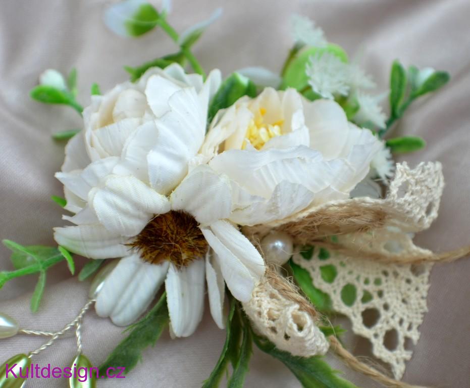 Svatební spona do vlasů ivory vintage