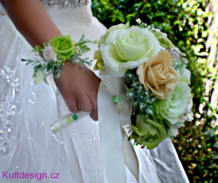 Svatební náramek květinový 