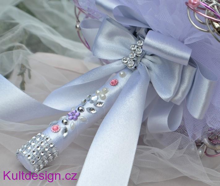 Brožová kytice Versailles stříbrná a korsáž