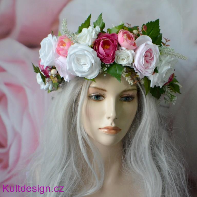 Květinová parta věnec do vlasů