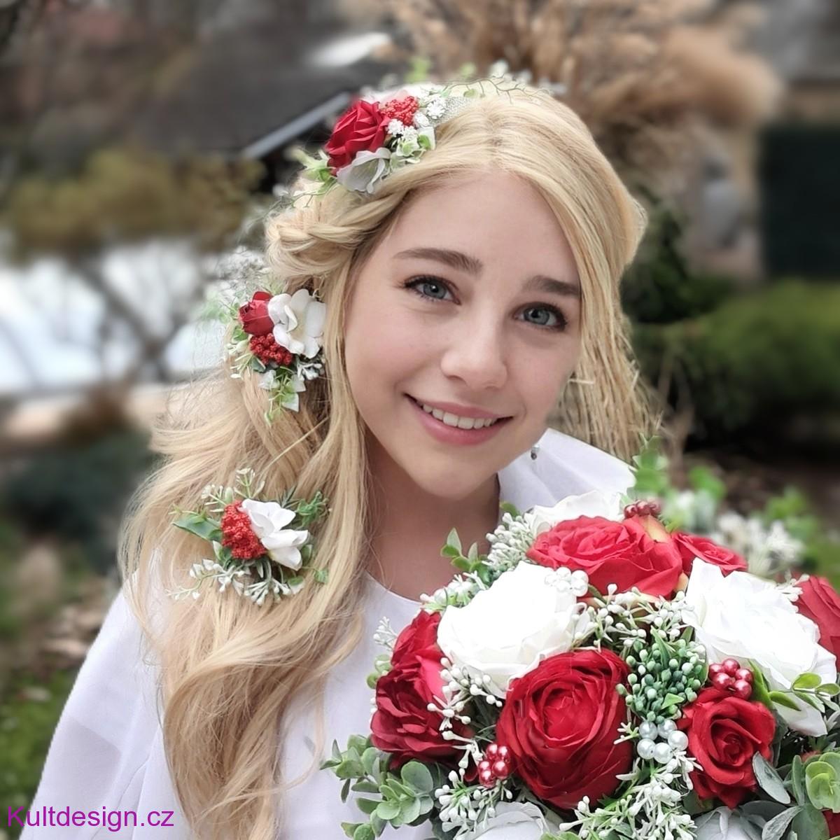 Sada 3 květinových spon do vlasů 