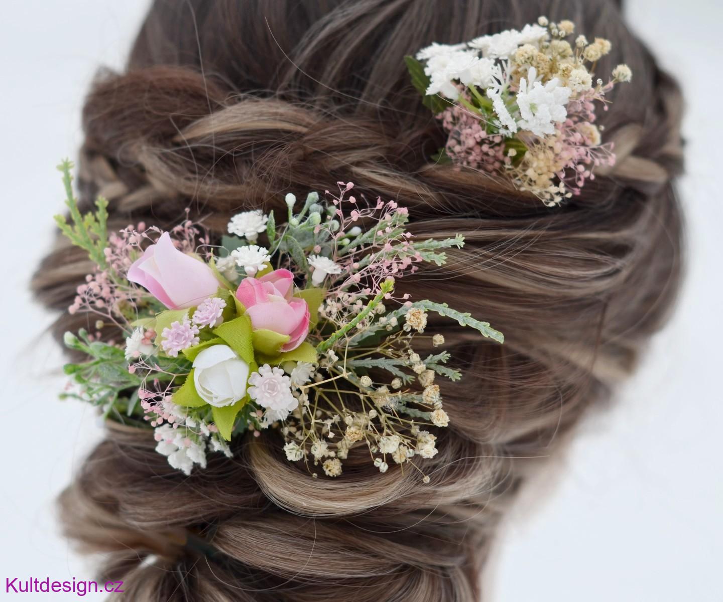 Sada květinových spon do vlasů gypsophila