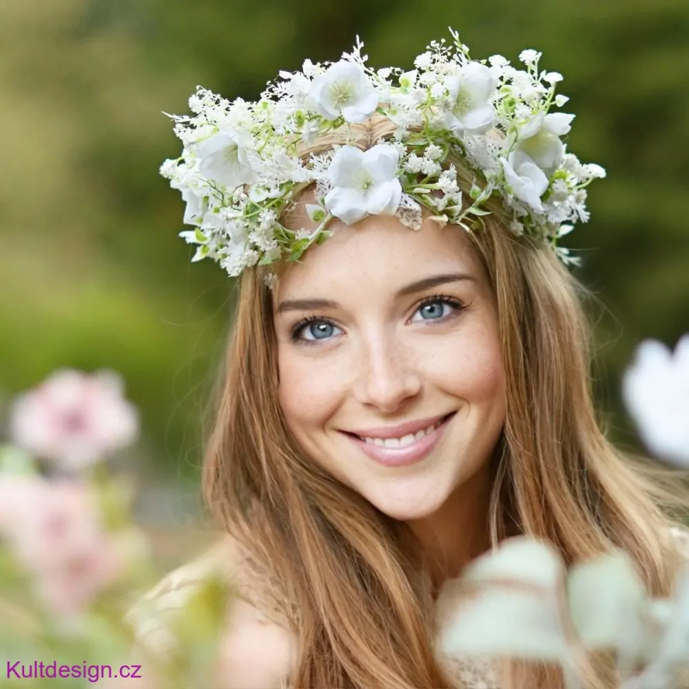 Květinová korunka bílá