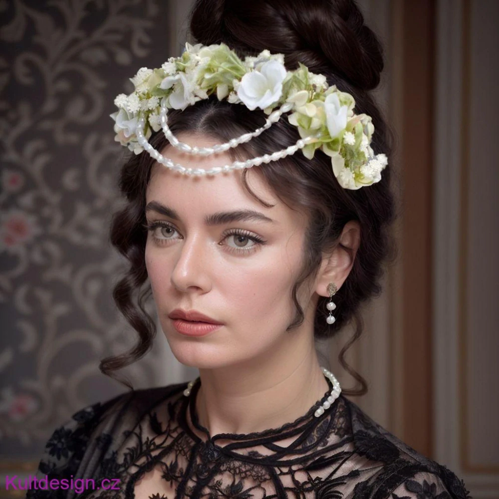 Květinová čelenka s perličkami
