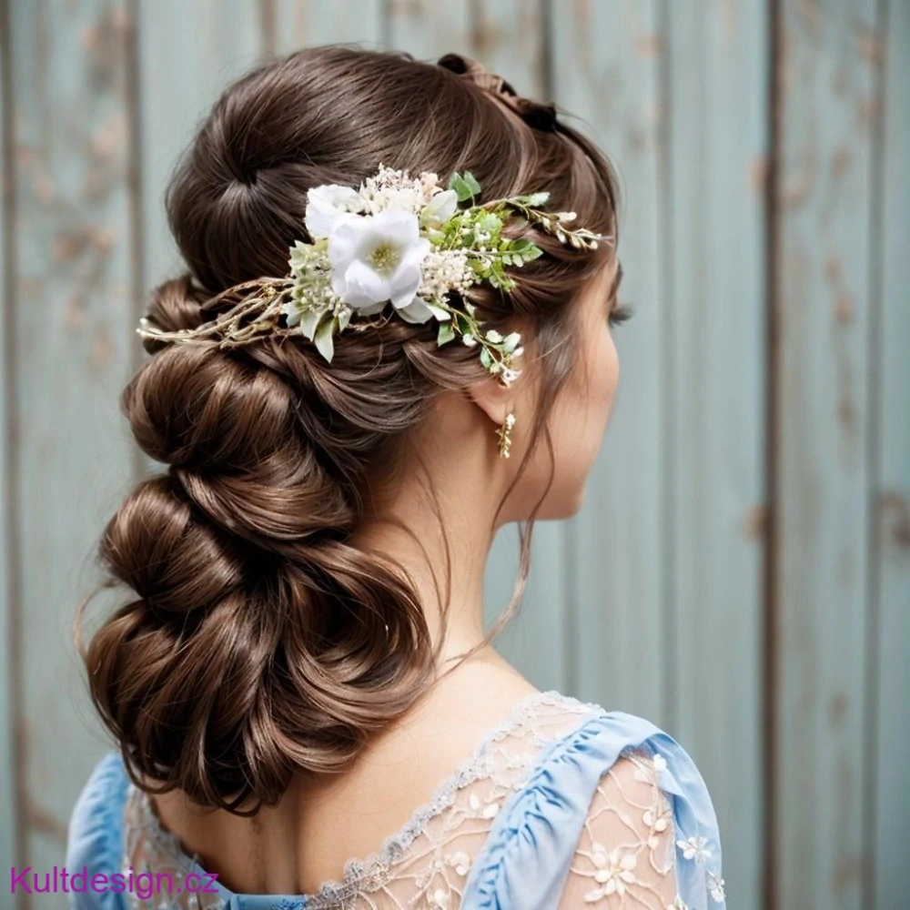 Květinová spona bílá