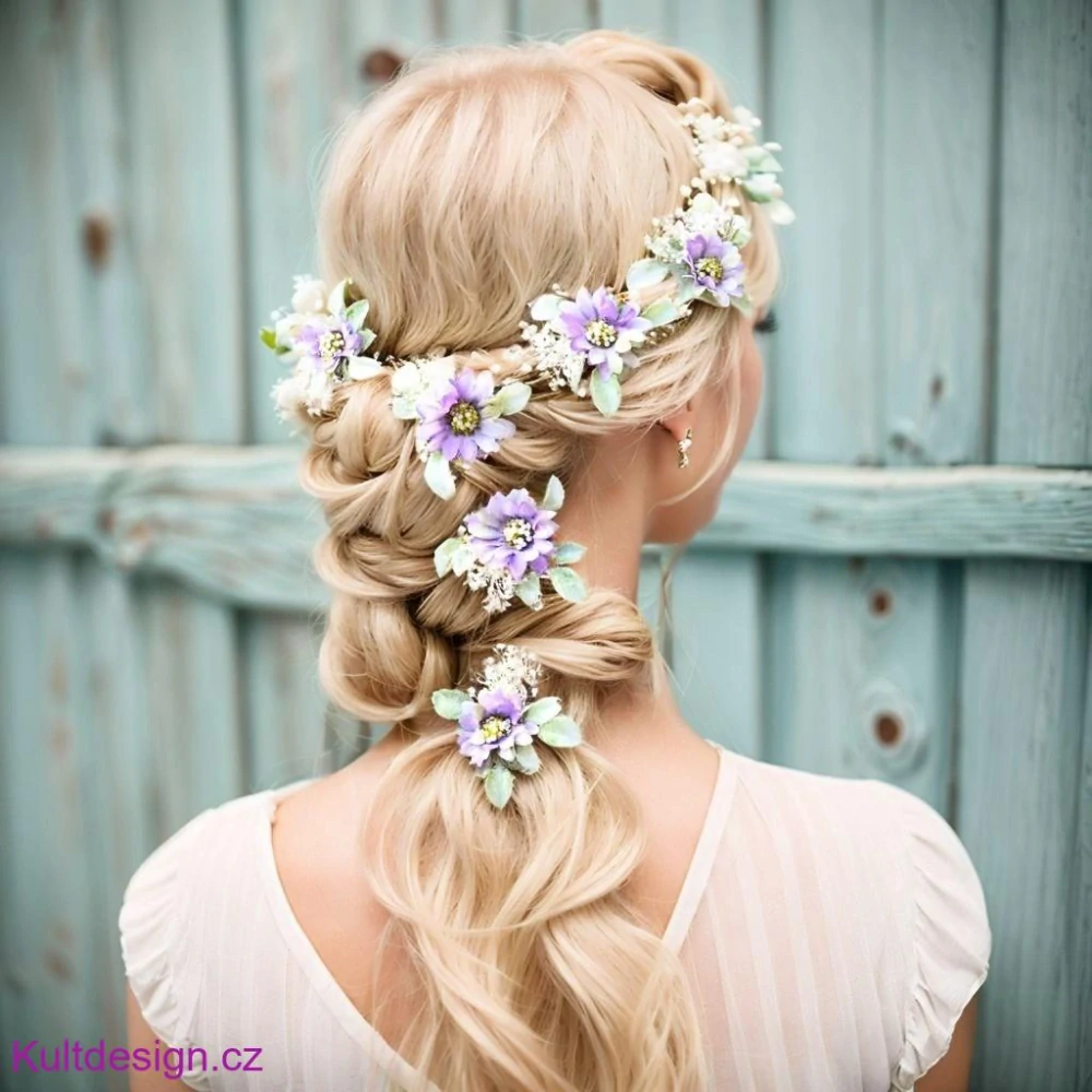 Sada květinových spon 6 ks fialová