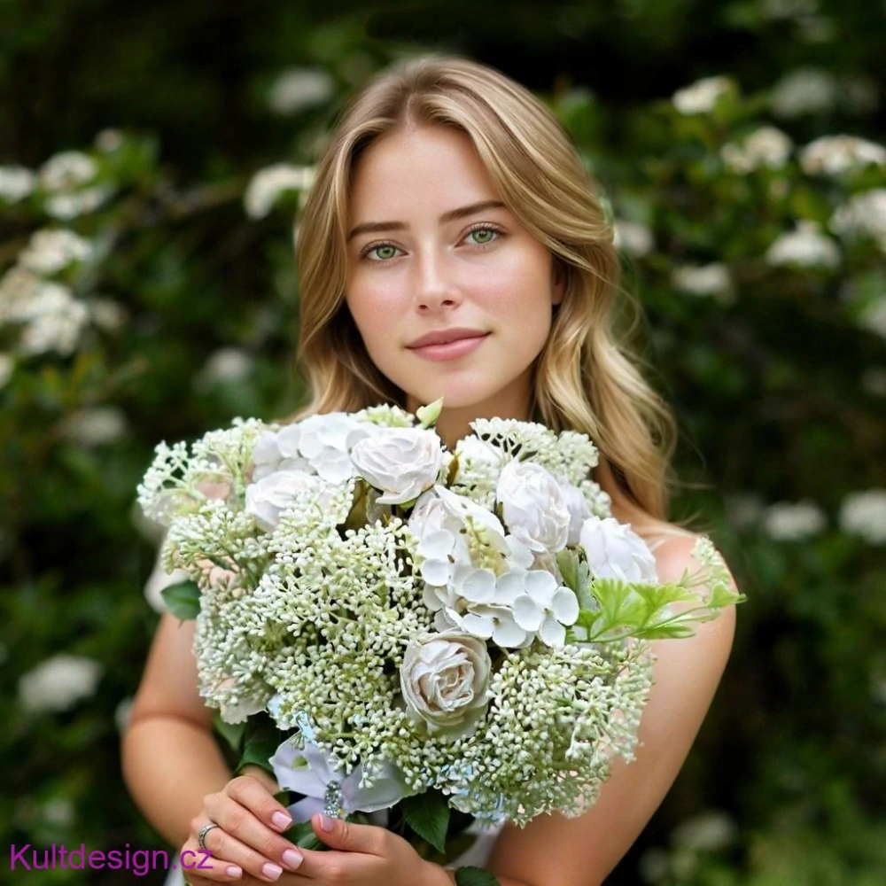 Něžná svatební kytice Adrianna a korsáž