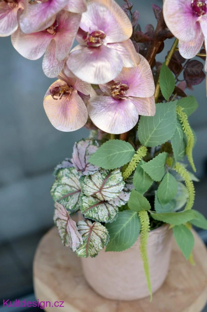 Orchidea růžovozlatá květinová dekorace 