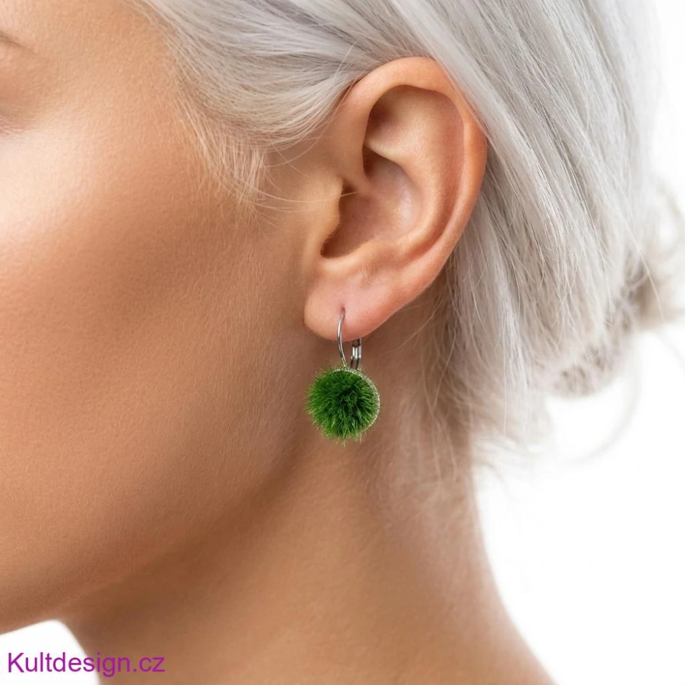 Ocelové náušnice mechové