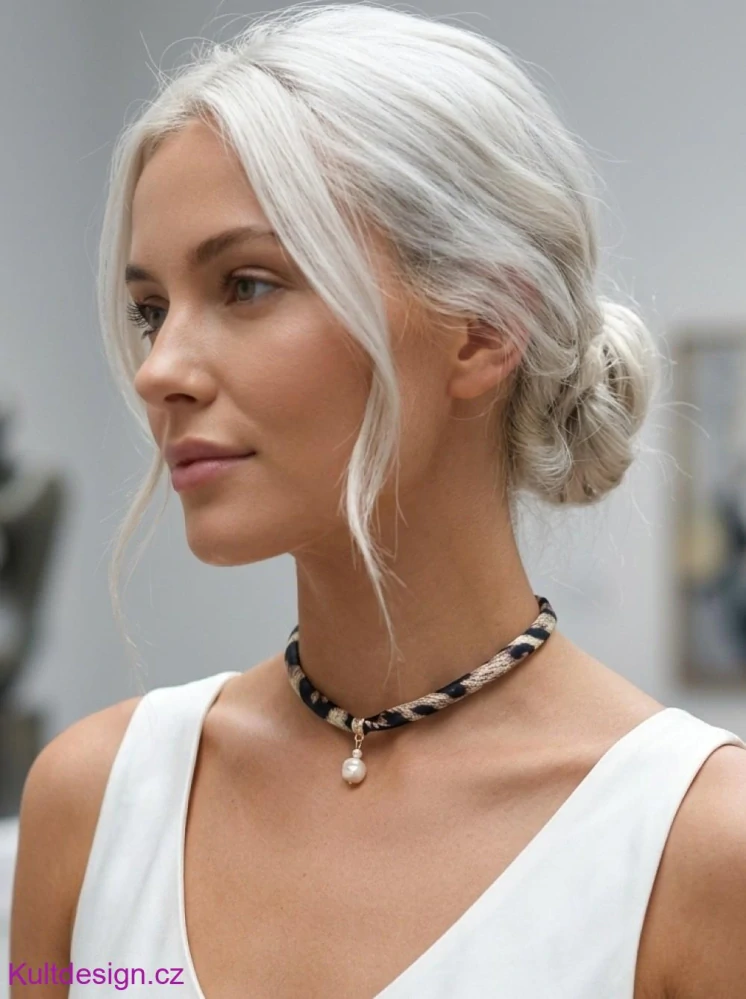 Choker náhrdelník s leopardím vzorem perlička