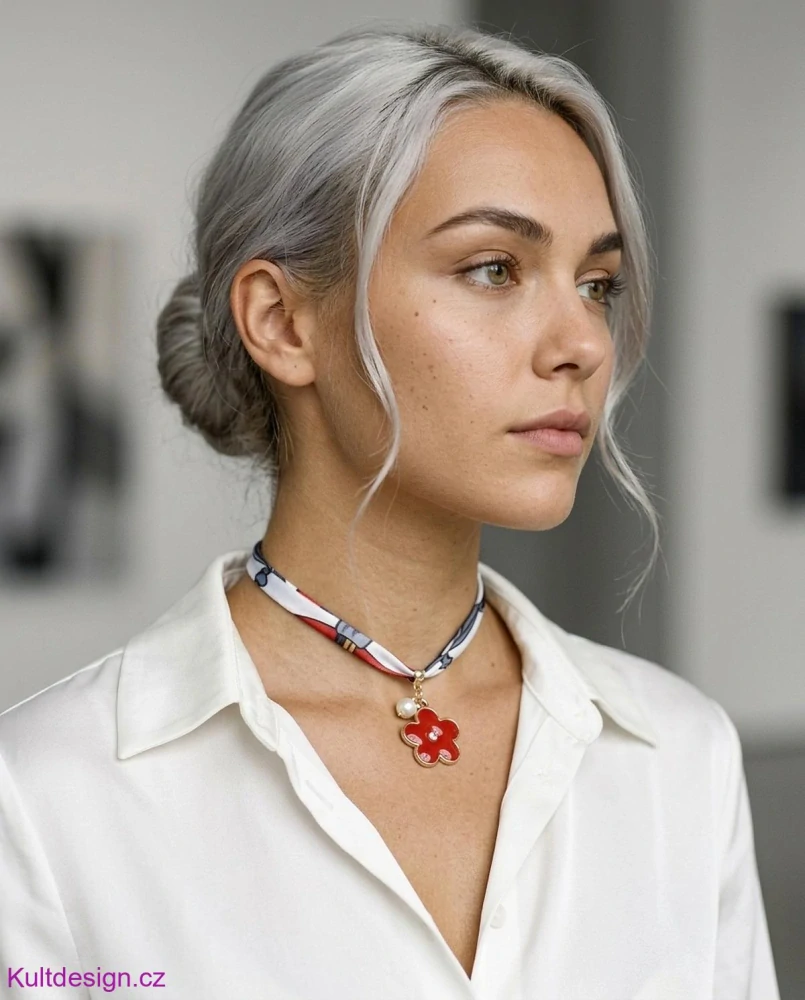 Choker náhrdelník s kytičkou