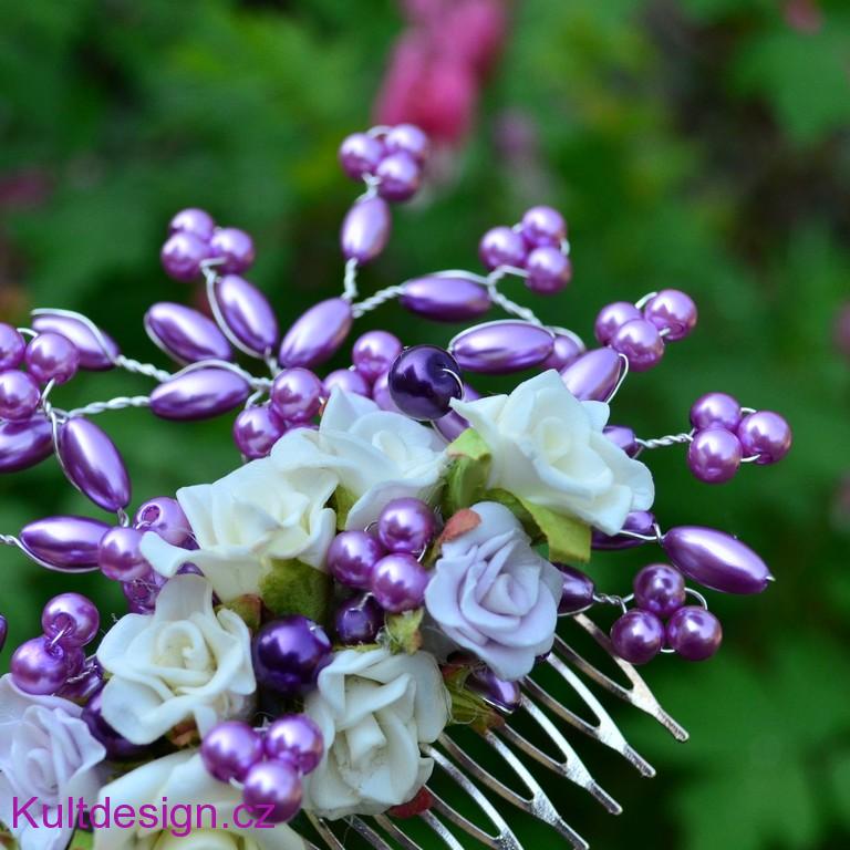 Velký svatební hřeben do vlasů Violesten