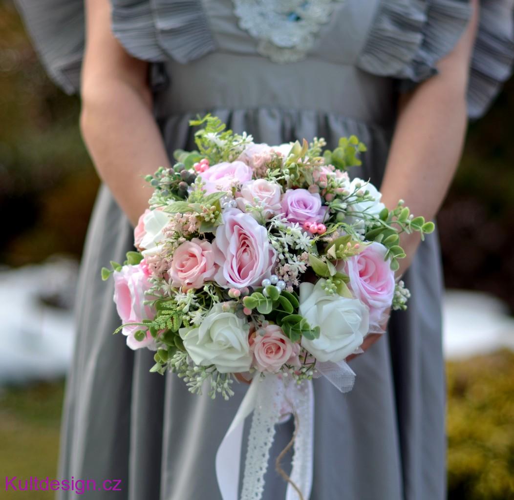 Svatební kytice Málie a korsáž