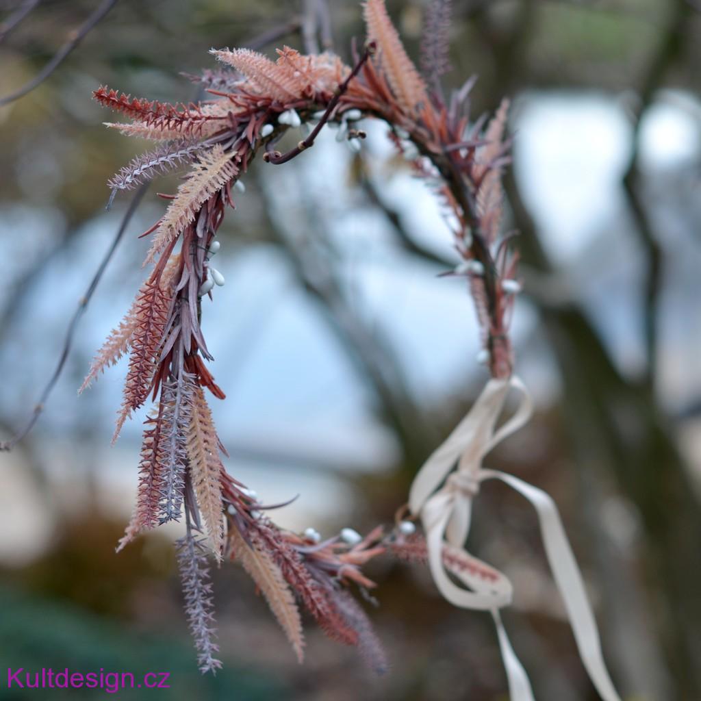 Svatební věneček do vlasů vřesový