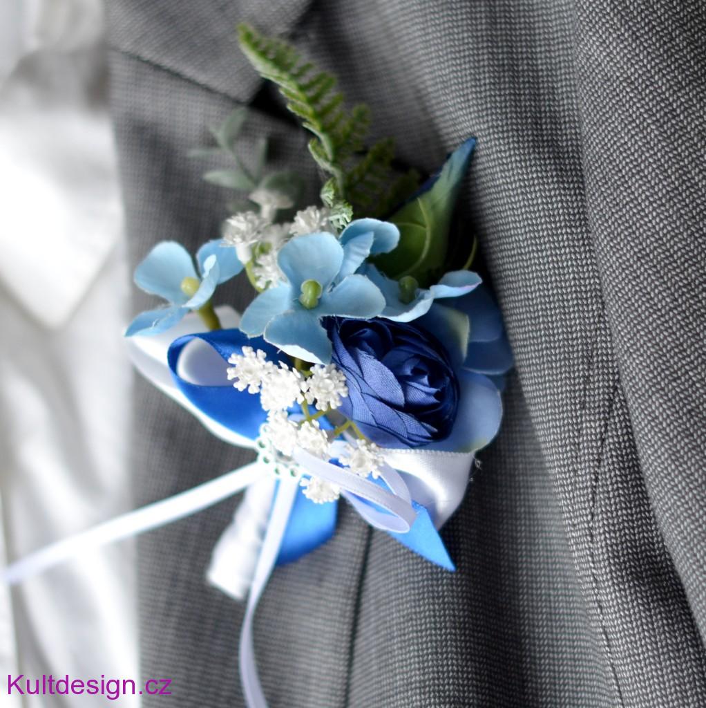 Svatební kytice Rita marine a korsáž