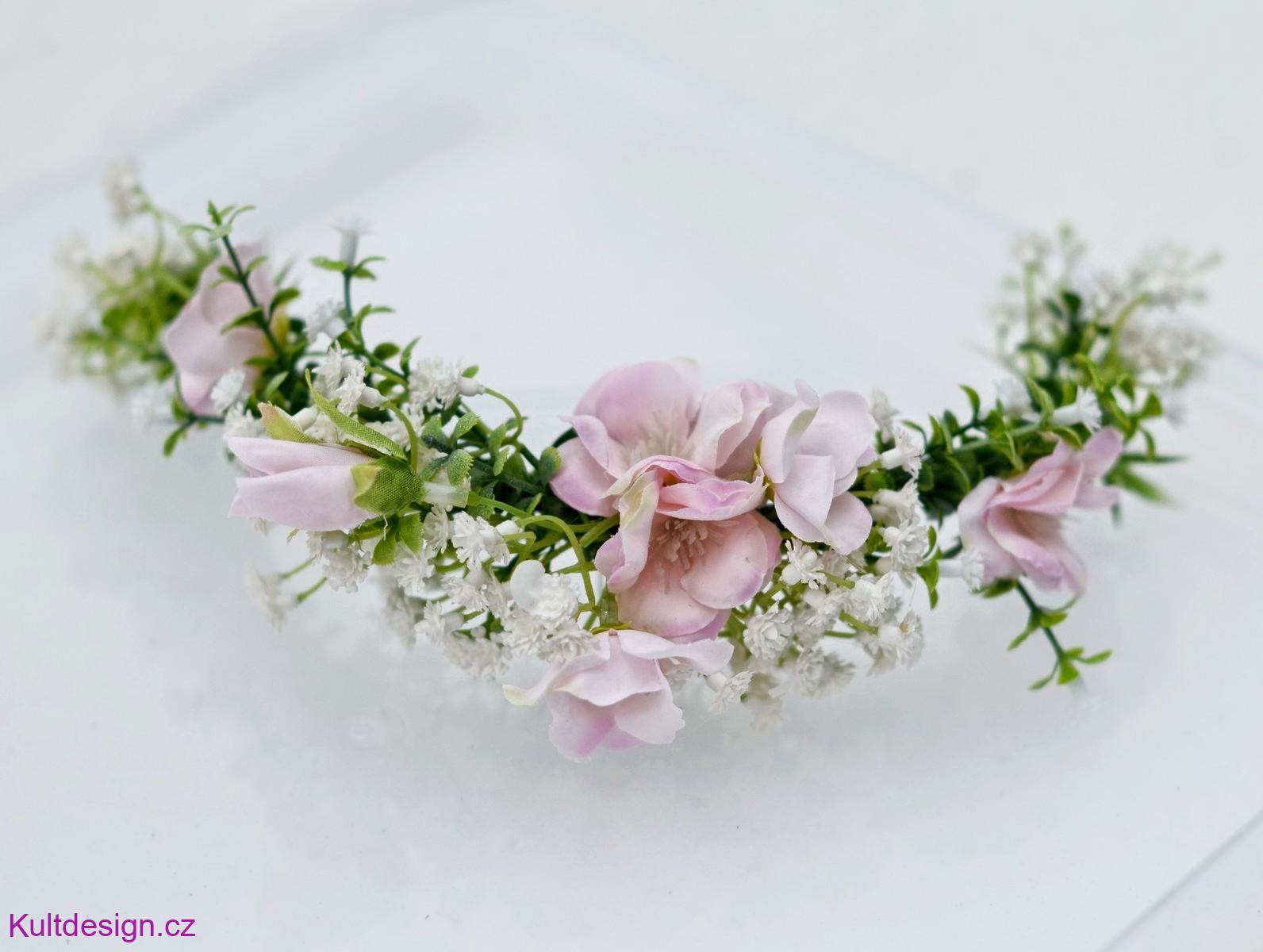 Půlvěneček do vlasů bílý