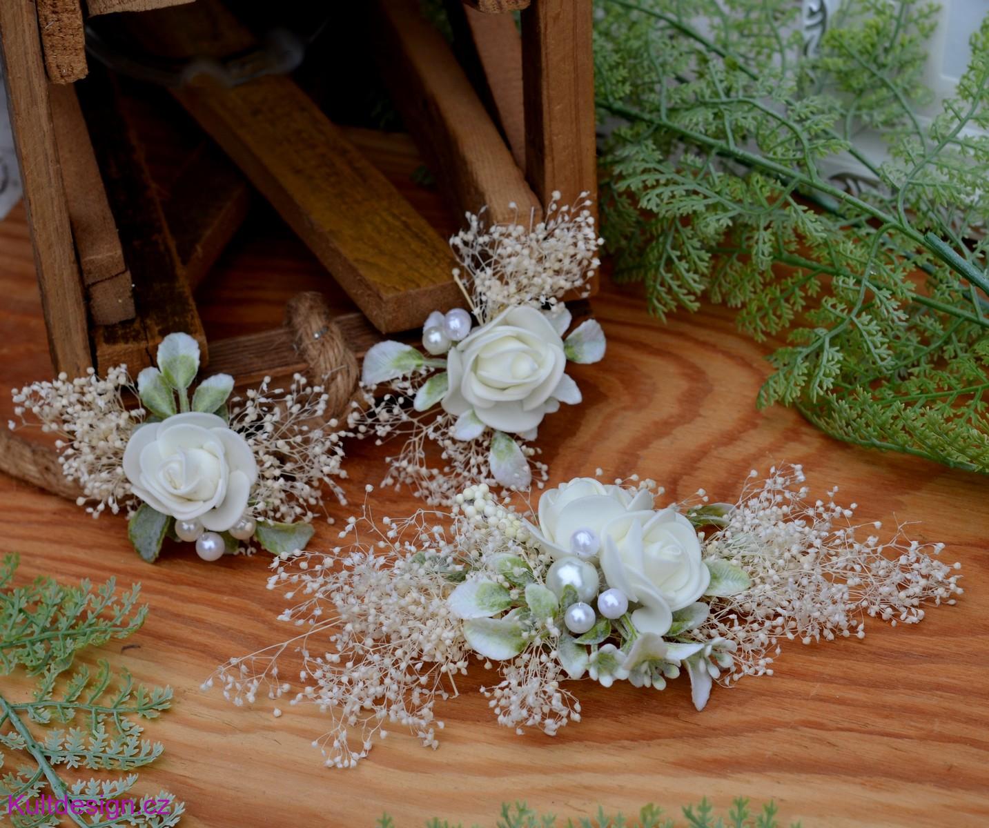 Sada květinových spon do vlasů gypsophila