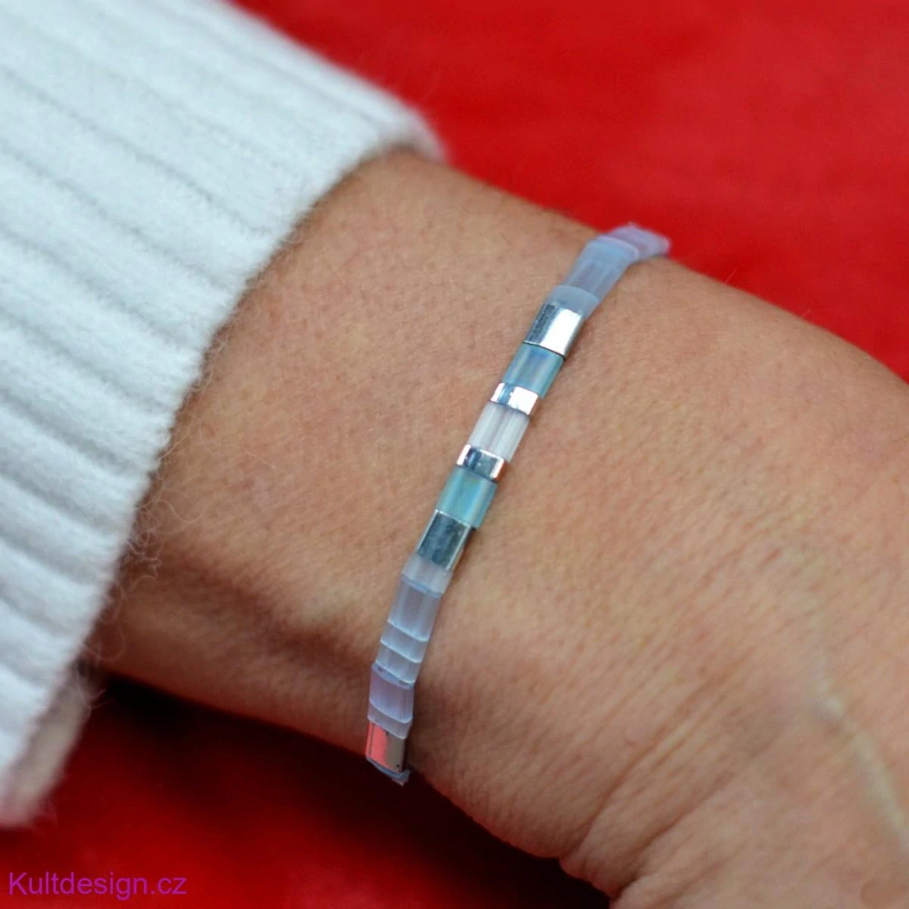 Miyuki náramek bleděmodrý