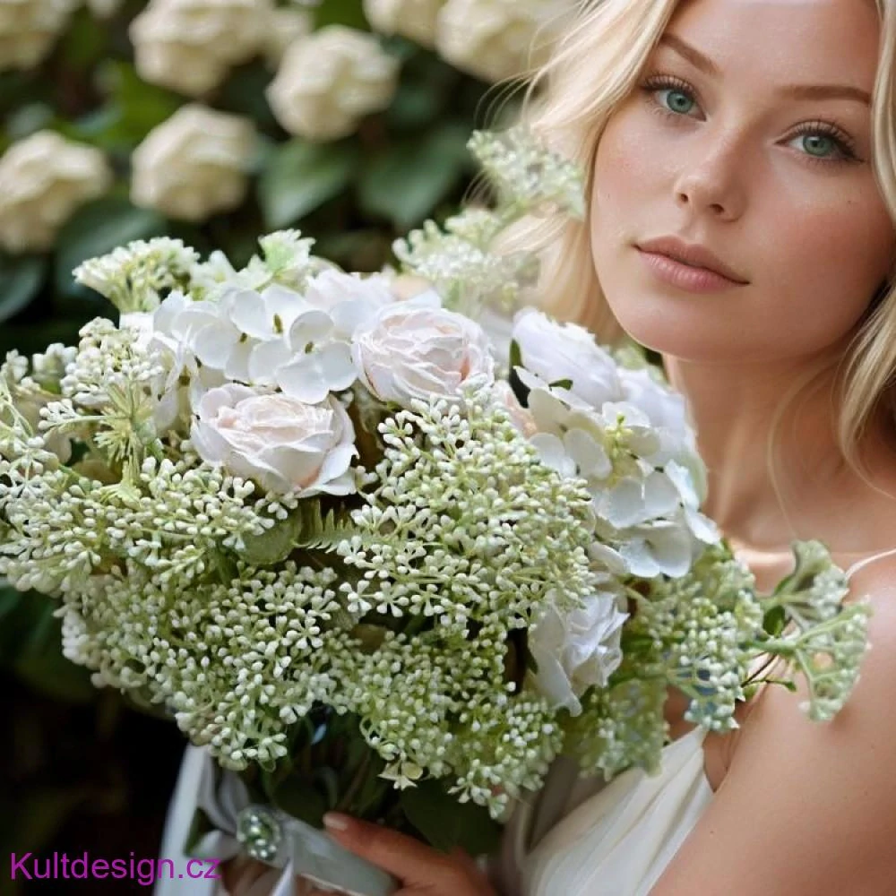 Něžná svatební kytice Adrianna a korsáž