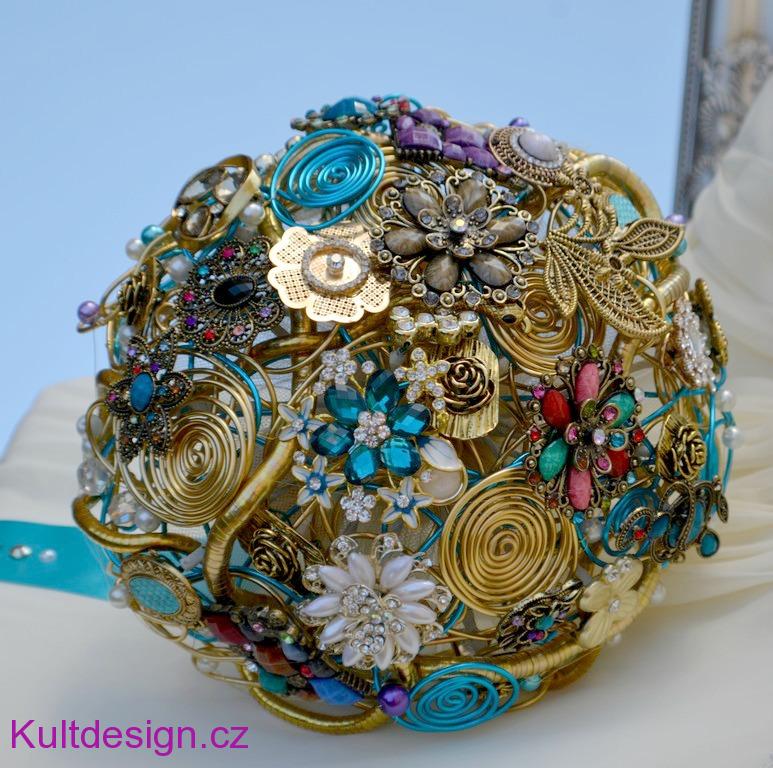 Brožová kytice Versailles II. a korsáž